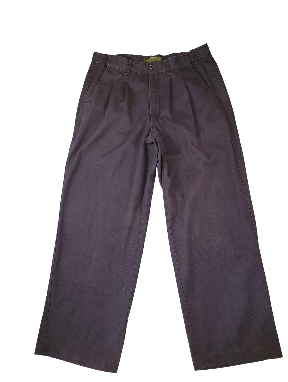 Adjust-A-Band Navy Blue Pleated Chino Trousers Pants Men's Size 32 Short